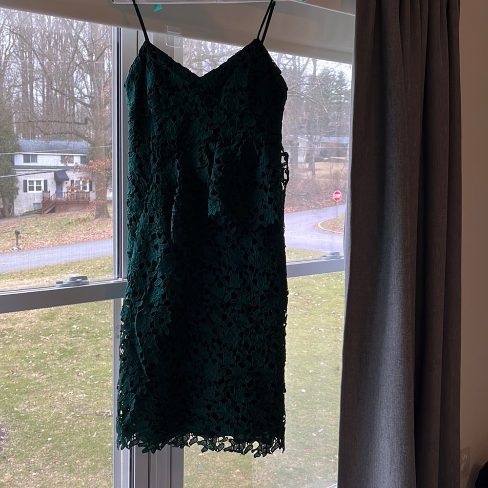 club Monaco lace dress -forest green